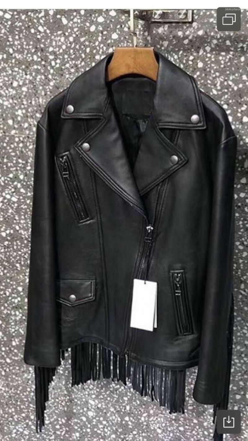 Women's Fur Arlenesain Custom 2022 Black Color Genuine Leather Motorcycle Women Jacket Tassel Back
Women's Fur Arlenesain Custom 2022 Black Color Genuine Leather Motorcycle Women Jacket Tassel Back