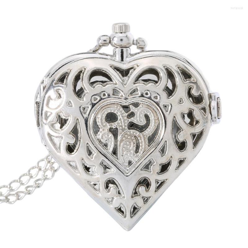 Pocket Watches Hollow Quartz Heart Shaped Watch Necklace Pendant Chain Clock Women Gift ENDQ, Silver
Pocket Watches Hollow Quartz Heart Shaped Watch Necklace Pendant Chain Clock Women Gift ENDQ, Silver