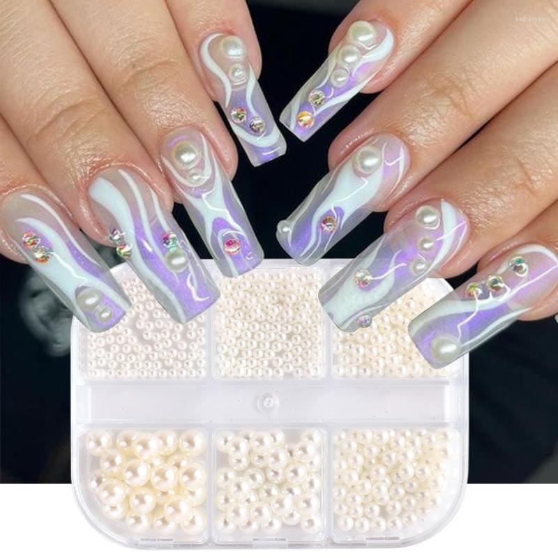 Nail Art Decorations 6 Grids Pearl Jewelry Nails Decoration Parts 3D Mixed Steel Beads Design White Round Summer Charms Accessories Supply
Nail Art Decorations 6 Grids Pearl Jewelry Nails Decoration Parts 3D Mixed Steel Beads Design White Round Summer Charms Accessories Supply