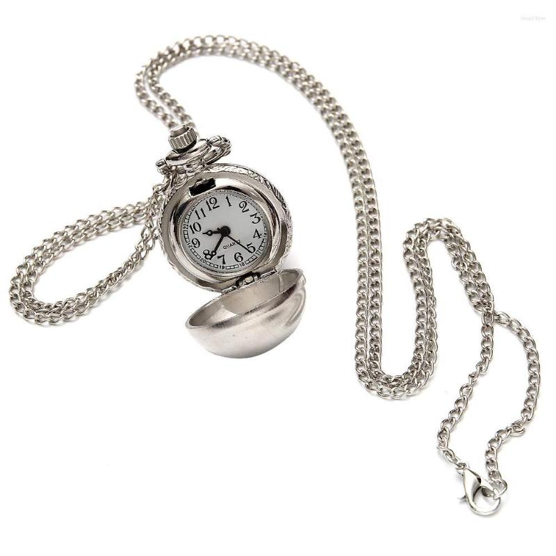Pocket Watches Retro Silver Color Round Ball Quartz Fob Watch With Sweater Necklace Chain Gifts MAEA99
Pocket Watches Retro Silver Color Round Ball Quartz Fob Watch With Sweater Necklace Chain Gifts MAEA99