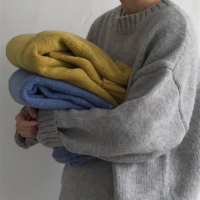 Women's Sweaters HOUZHOU Solid Oversized Sweater Women Korean Fashion Autumn Winter Gray Knitted Jumper Female Harajuku Blue Pullover Tops 221006
Women's Sweaters HOUZHOU Solid Oversized Sweater Women Korean Fashion Autumn Winter Gray Knitted Jumper Female Harajuku Blue Pullover Tops 221006