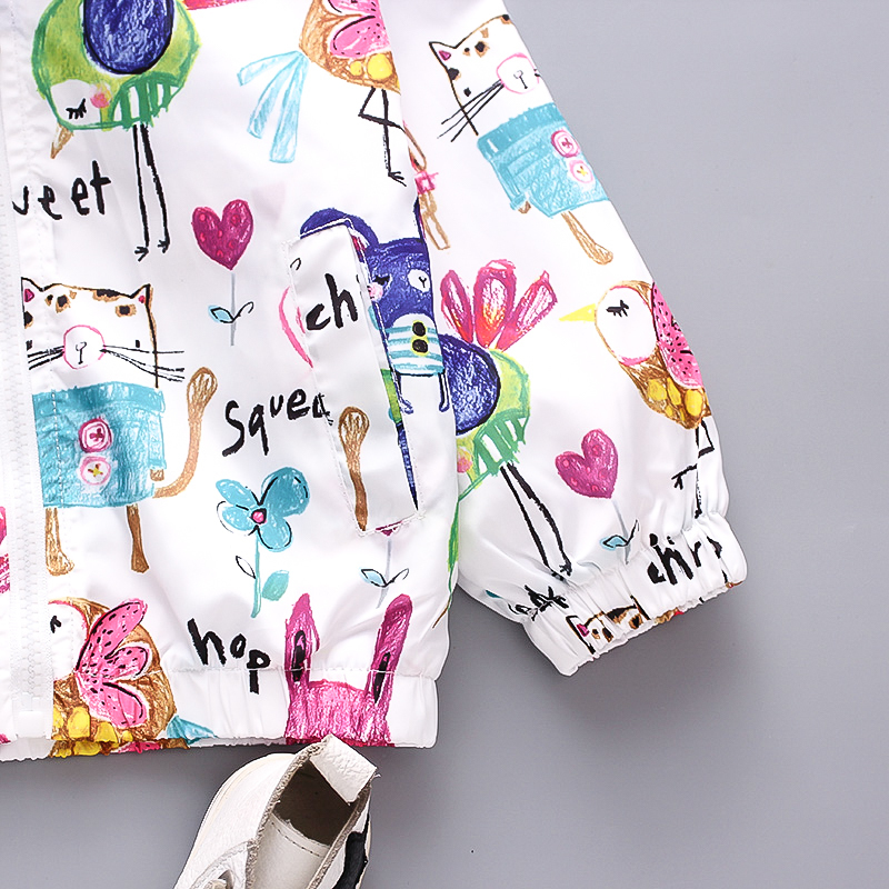 Jackets Spring And Autumn Fashion Jackets For Boys And Girls Cartoon Doodle Print Little Mouse Graffiti Long Sleeve Coat 221006