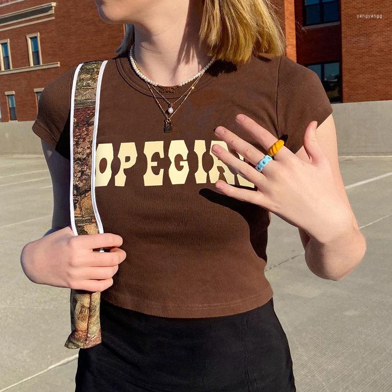 Women' T Shirts Letter Print T-Shirt Basic Summer Fashion Woman Blouses 2022 Slim Crop Top Girls Clothes One Piece Corset Short Sleeve, Dark brown
Women' T Shirts Letter Print T-Shirt Basic Summer Fashion Woman Blouses 2022 Slim Crop Top Girls Clothes One Piece Corset Short Sleeve, Dark brown