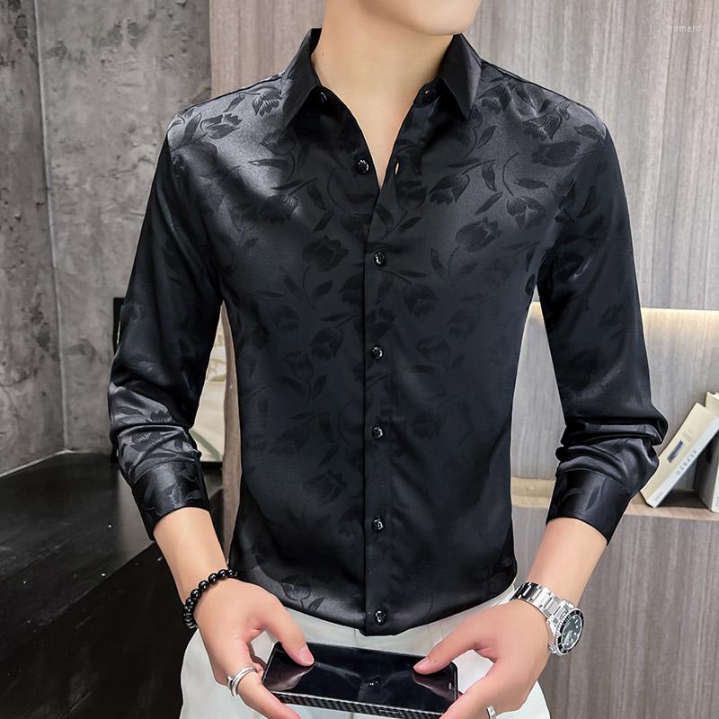 Men's Casual Shirts 2022 Autumn Imitation Silk Men Vintage Print Long Sleeve Shirt Business Dress Social Blouse Clothing, Black
Men's Casual Shirts 2022 Autumn Imitation Silk Men Vintage Print Long Sleeve Shirt Business Dress Social Blouse Clothing, Black