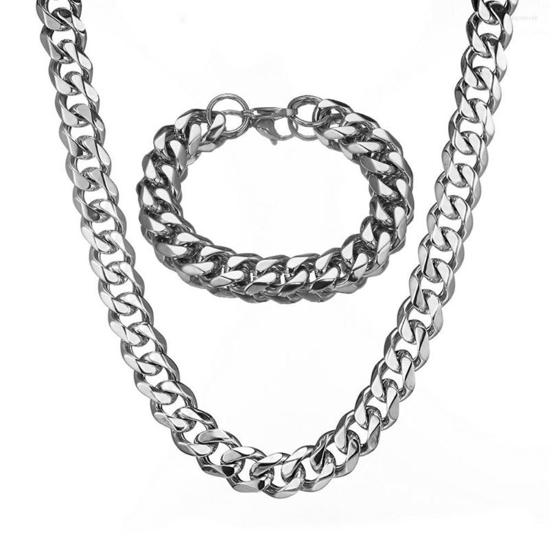 Necklace Earrings Set 15mm Wide Fashion Jewelry Metal Stainless Steel Silver Cuban Curb Chain And Bracelet Custom Size Men's Gift, Picture shown
Necklace Earrings Set 15mm Wide Fashion Jewelry Metal Stainless Steel Silver Cuban Curb Chain And Bracelet Custom Size Men's Gift, Picture shown