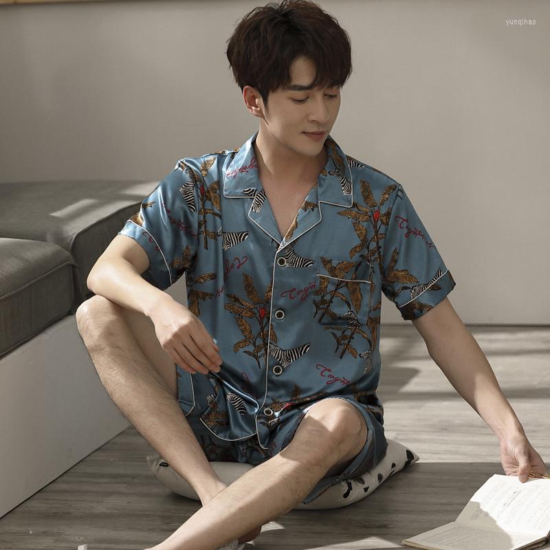 Men's Sleepwear Summer Pajama Man Satin Silk Shor Sleeve Pajamas Sets Cartoon For Men Lounge Homewear Men's Clothing, 6631
Men's Sleepwear Summer Pajama Man Satin Silk Shor Sleeve Pajamas Sets Cartoon For Men Lounge Homewear Men's Clothing, 6631