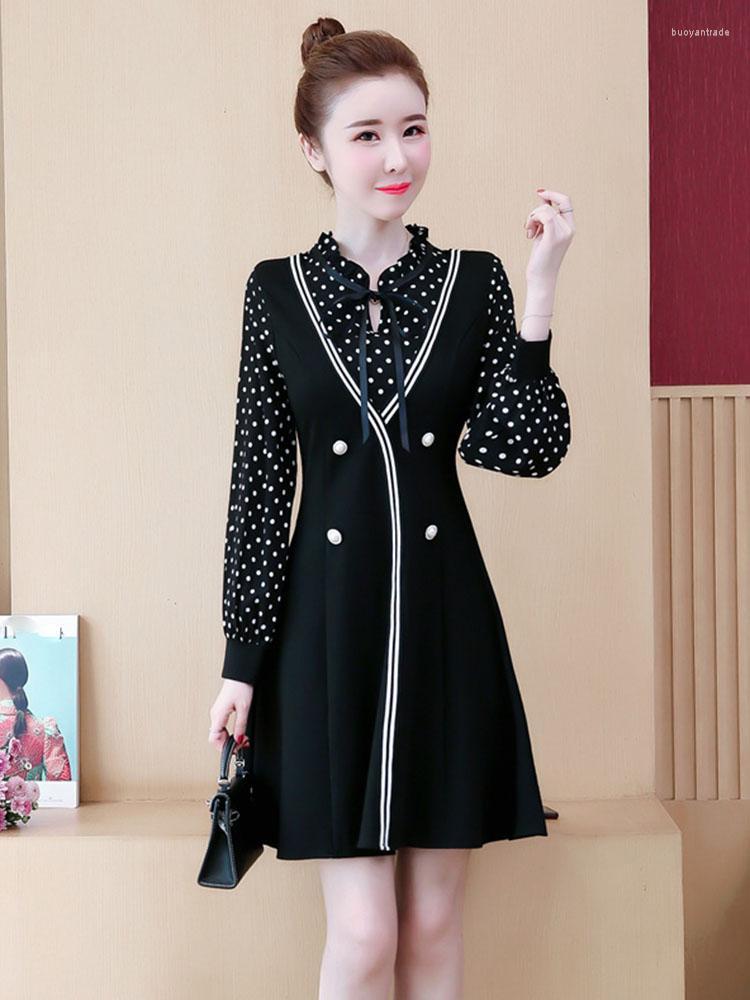 Casual Dresses Women Autumn Dots Patchwork Dress Long Sleeve Office Ladies Work Wear Party Slim Birthday Loose Clothes For Woman, Picture
Casual Dresses Women Autumn Dots Patchwork Dress Long Sleeve Office Ladies Work Wear Party Slim Birthday Loose Clothes For Woman, Picture