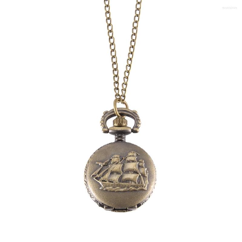 Pocket Watches Vintage Watch Bronze Color Quartz Cool Chain Sailboat Pattern ENDQ, As shown
Pocket Watches Vintage Watch Bronze Color Quartz Cool Chain Sailboat Pattern ENDQ, As shown