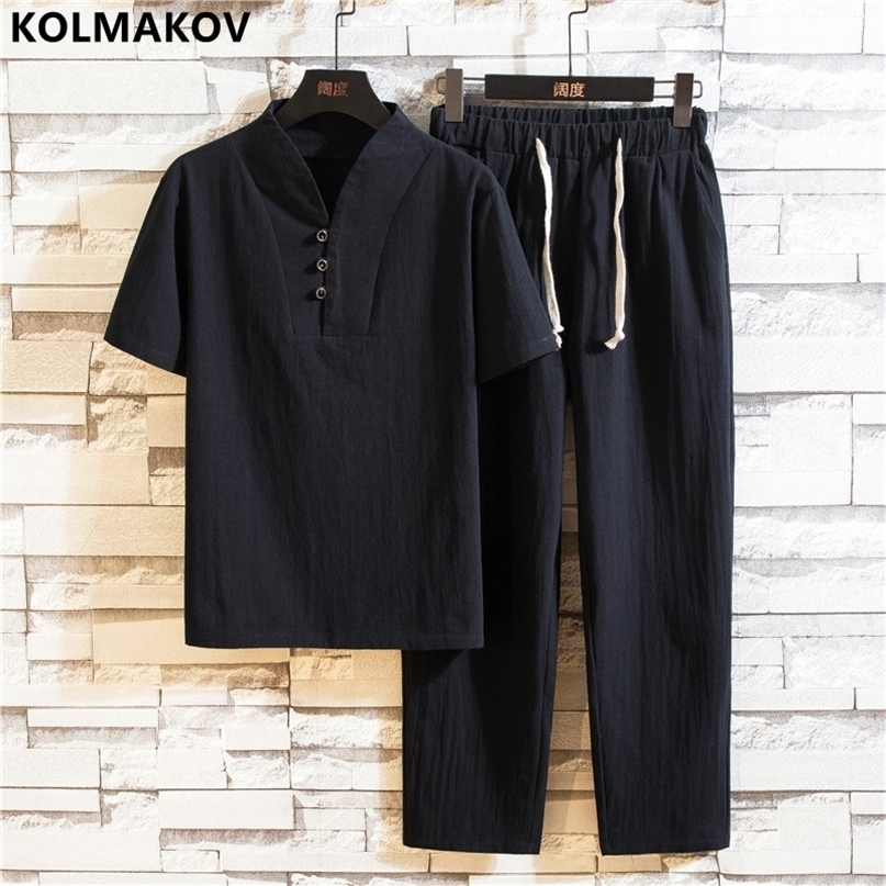 Men's Tracksuits T-shirt pants Summer Men's Fashion Casual Pure Cotton and Linen Two-Piece Large Size High Quality Two-Piece Set 5XL 221006, Navy blue
Men's Tracksuits T-shirt pants Summer Men's Fashion Casual Pure Cotton and Linen Two-Piece Large Size High Quality Two-Piece Set 5XL 221006, Navy blue