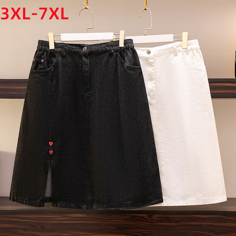 Plus size Dresses Summer Plus Size Jeans Skirt For Women Large Size Aline Black Pocket Cotton Denim Skirts 3XL 4XL 5XL 6XL 7XL 221006
Plus size Dresses Summer Plus Size Jeans Skirt For Women Large Size Aline Black Pocket Cotton Denim Skirts 3XL 4XL 5XL 6XL 7XL 221006