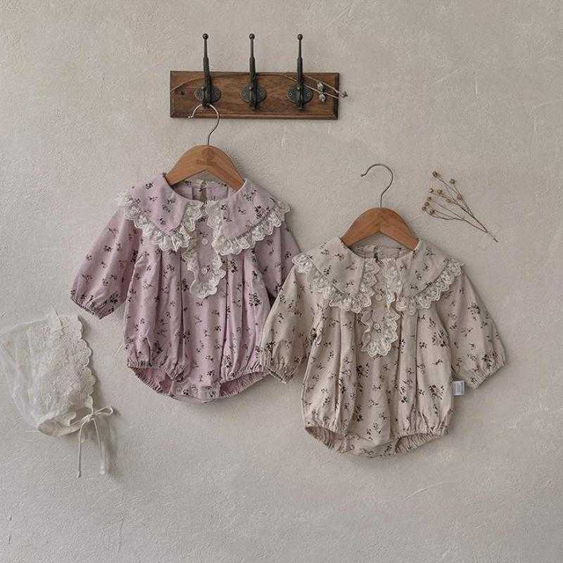 Rompers 02y Sweet Newborn Baby Girl Retro Floral Lace Peter Pan Collar Bodysuit Toddler Autumn Long Sleeves Cotton Jumpsuit J220922, Pink
Rompers 02y Sweet Newborn Baby Girl Retro Floral Lace Peter Pan Collar Bodysuit Toddler Autumn Long Sleeves Cotton Jumpsuit J220922, Pink