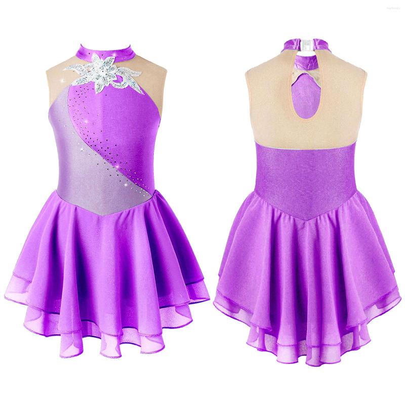 Stage Wear Kid Girls Figure Skating Dress Sleeveless Mesh Splice Ballet Dance Gymnastics Leotard Performance Ballerina Costumes, Purple
Stage Wear Kid Girls Figure Skating Dress Sleeveless Mesh Splice Ballet Dance Gymnastics Leotard Performance Ballerina Costumes, Purple