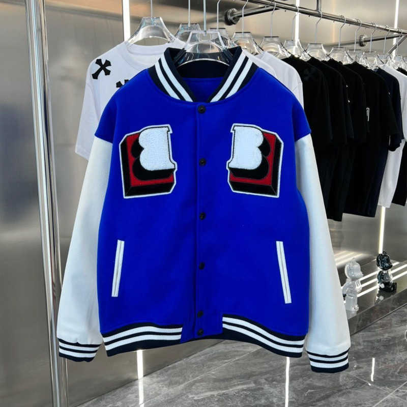 Mens jacket burb designer baseball jackets wool tb3d embroidered cardigan coat men women casual loose sportswear, Blue1
Mens jacket burb designer baseball jackets wool tb3d embroidered cardigan coat men women casual loose sportswear, Blue1