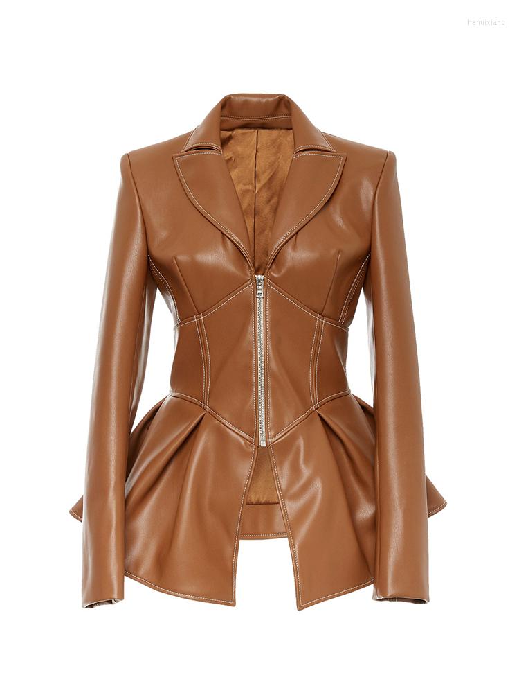 Women' Leather LY VAREY LIN Spring Autumn Women Fashion Pu Jacket Lapel Zipper Irregular Faux High Street Slim Solid Coat, Black
Women' Leather LY VAREY LIN Spring Autumn Women Fashion Pu Jacket Lapel Zipper Irregular Faux High Street Slim Solid Coat, Black
