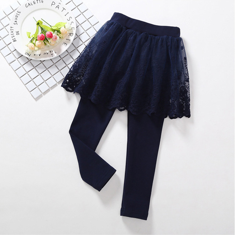 Leggings Tights Cotton Baby Girls Lace Princess Skirt pants Spring Autumn Children Slim Skirt Trousers for 2 7 Years Kids Clothes 221006