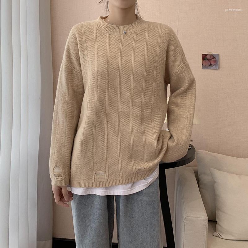 Women's Sweaters Autumn Winter Warm Round Neck Women Solid Color Long Sleeve Ripped Holes Loose Jumper 2022 Female Fashion Knitwear
Women's Sweaters Autumn Winter Warm Round Neck Women Solid Color Long Sleeve Ripped Holes Loose Jumper 2022 Female Fashion Knitwear