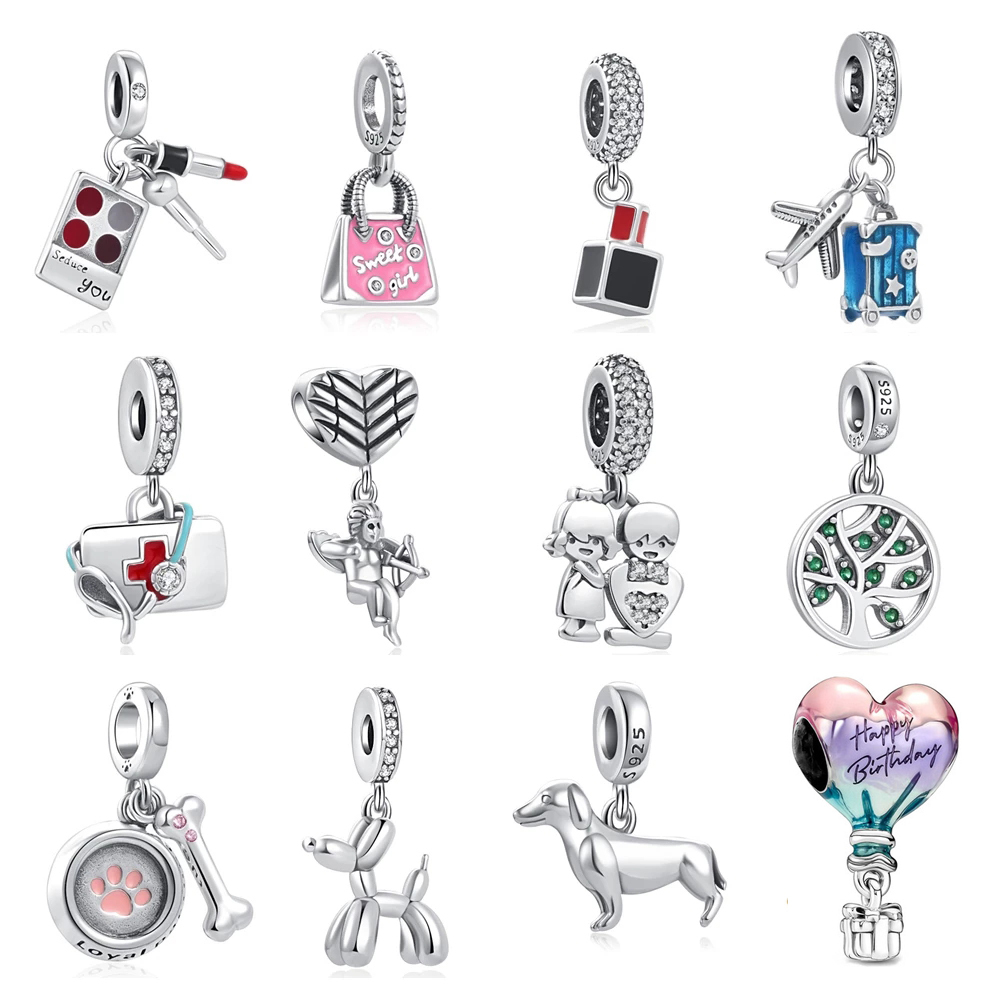 925 Sterling Silver Dangle Charm Women Beads High Quality Jewelry Gift Wholesale Luggage Airplane Dog First Aid Kit Bead Fit Pandora Charms Bracelet DIY
925 Sterling Silver Dangle Charm Women Beads High Quality Jewelry Gift Wholesale Luggage Airplane Dog First Aid Kit Bead Fit Pandora Charms Bracelet DIY