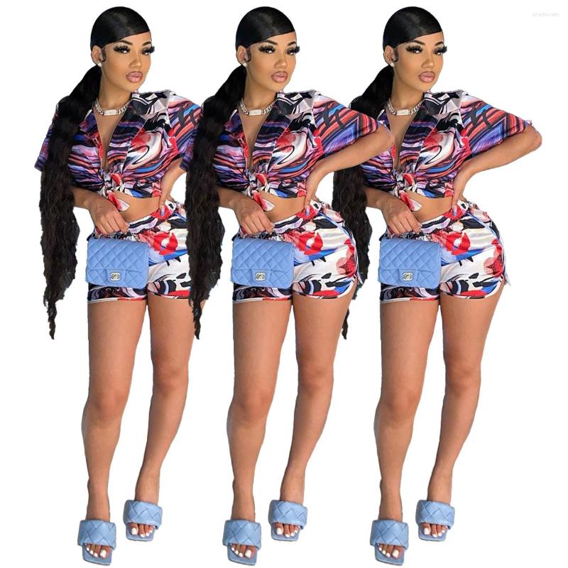 Women' Tracksuits Summer Two Piece Set Women Short Sleeve Print Lace Up Crop Top Casual Shorts Matching Sets 2022 Streetwear Party Club, Multi
Women' Tracksuits Summer Two Piece Set Women Short Sleeve Print Lace Up Crop Top Casual Shorts Matching Sets 2022 Streetwear Party Club, Multi