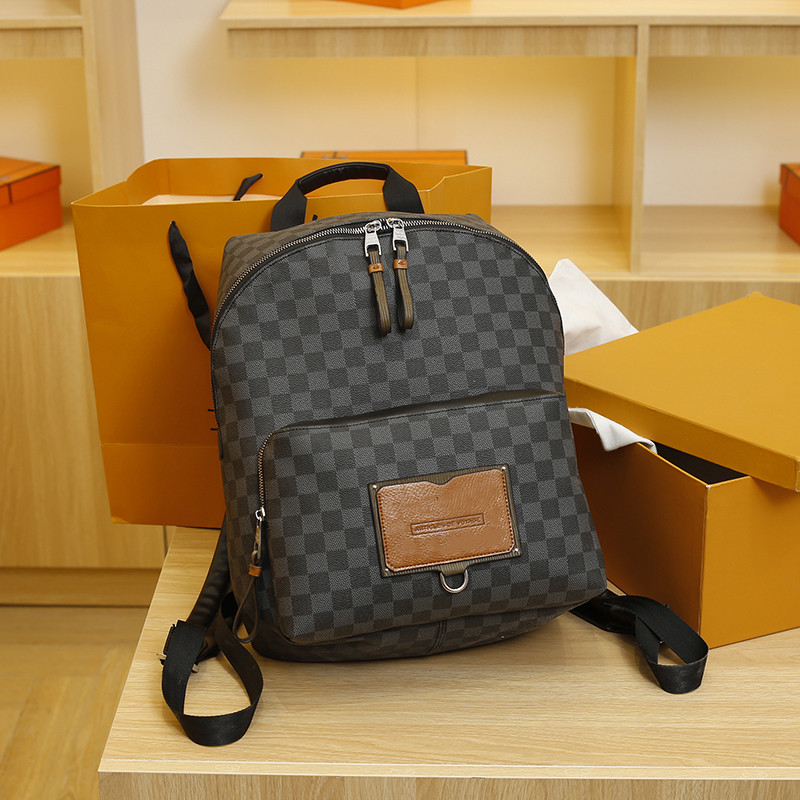 School Backpacks Classic Fashion Bag Large Capacity Vintage Leather Female Men Travelling Backpack for Teenage Girls Mochila Handbags, Black grid
School Backpacks Classic Fashion Bag Large Capacity Vintage Leather Female Men Travelling Backpack for Teenage Girls Mochila Handbags, Black grid