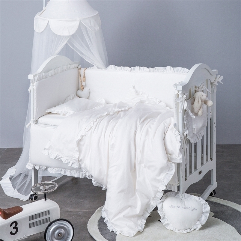 Bed Rails 7Pcs Baby Bedding Set Cotton Pink born Protector Washable Crib Bumper Infant Lace Duvet Cover Cot Sheet Pillowcase For Girl 221006
Bed Rails 7Pcs Baby Bedding Set Cotton Pink born Protector Washable Crib Bumper Infant Lace Duvet Cover Cot Sheet Pillowcase For Girl 221006