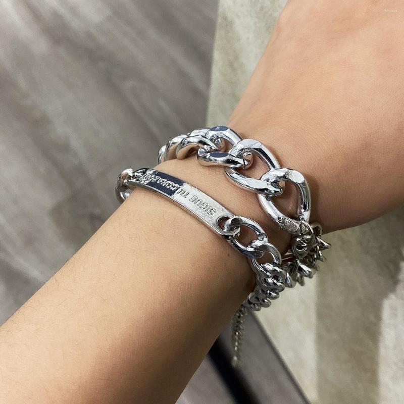 Link Bracelets Wild Hip-hop Metal Chain Geometric With Square Letter Plate Zinc Alloy Bracelet Set For Women
Link Bracelets Wild Hip-hop Metal Chain Geometric With Square Letter Plate Zinc Alloy Bracelet Set For Women