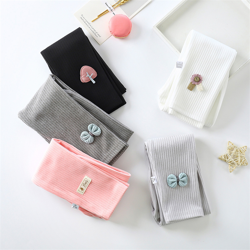 Trousers 29T Kids Pants Autumn Big Pp Cotton Leggings for Girls Baby Bow Stripe Long Trousers Fashion Children girl Princess Legging 2201006