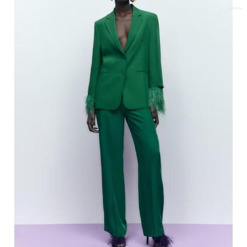 Women's Two Piece Pants 2022 Women's Early Autumn Style Feather Straight Suit Jacket Drape Fashion Loose Temperament, Trousers
Women's Two Piece Pants 2022 Women's Early Autumn Style Feather Straight Suit Jacket Drape Fashion Loose Temperament, Trousers