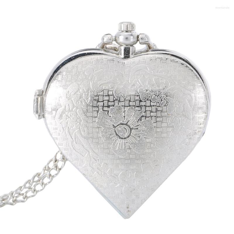 Pocket Watches Hollow Quartz Heart Shaped Watch Necklace Pendant Chain Clock Women Gift MAEA99, Silver
Pocket Watches Hollow Quartz Heart Shaped Watch Necklace Pendant Chain Clock Women Gift MAEA99, Silver