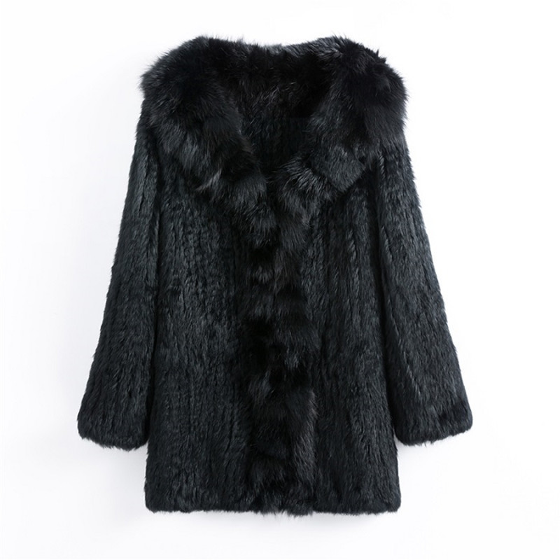 Womens Fur Faux CT903 Pudi Autumn Women Genuine Rabbit Coat With Real Collar Lady Casual Winter Jacket Trench 220930