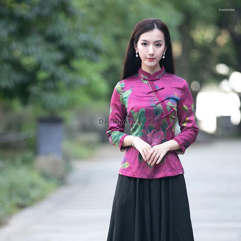 Ethnic Clothing 2022 Chiffon Blouses Lady Casual Shirt Traditional Chinese Style Top Classic Blouse Vintage Clothes Qipao Female Cheongsam 
Ethnic Clothing 2022 Chiffon Blouses Lady Casual Shirt Traditional Chinese Style Top Classic Blouse Vintage Clothes Qipao Female Cheongsam