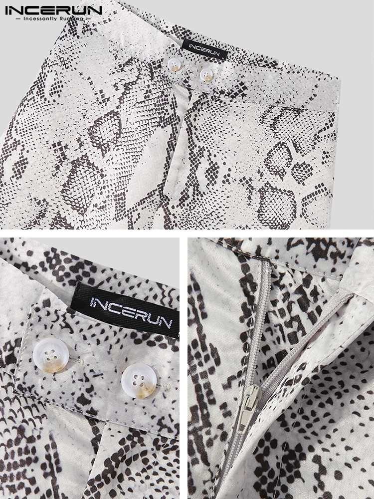 Men's Tracksuits Fashion Men Sets Printing Streetwear V Neck Sleeveless Vests High Waist Pants Two Pieces Men Casual Suits INCERUN S-5XL 221006