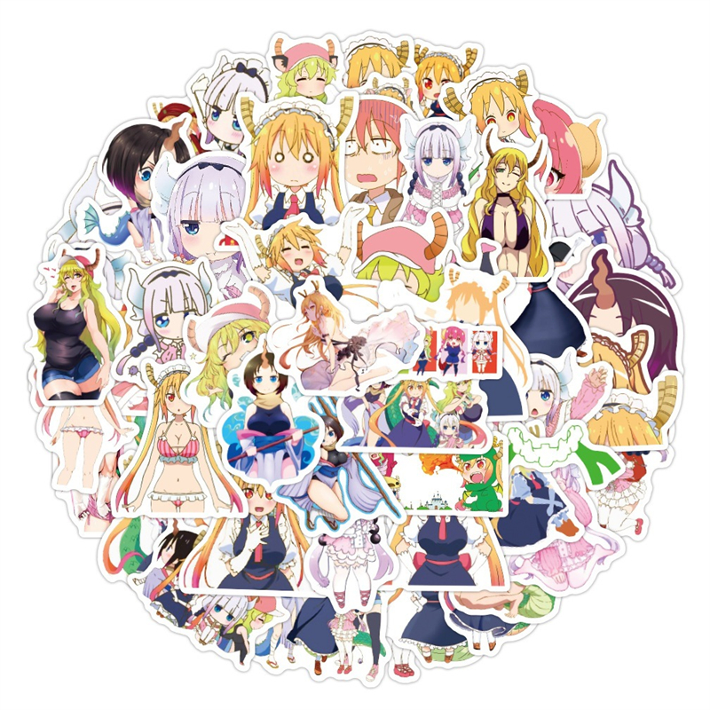 50PCS Anime Miss Kobayashi's Dragon Maid Sticker Graffiti Kids Toy Skateboard car Motorcycle Bicycle Sticker Decals Wholesale