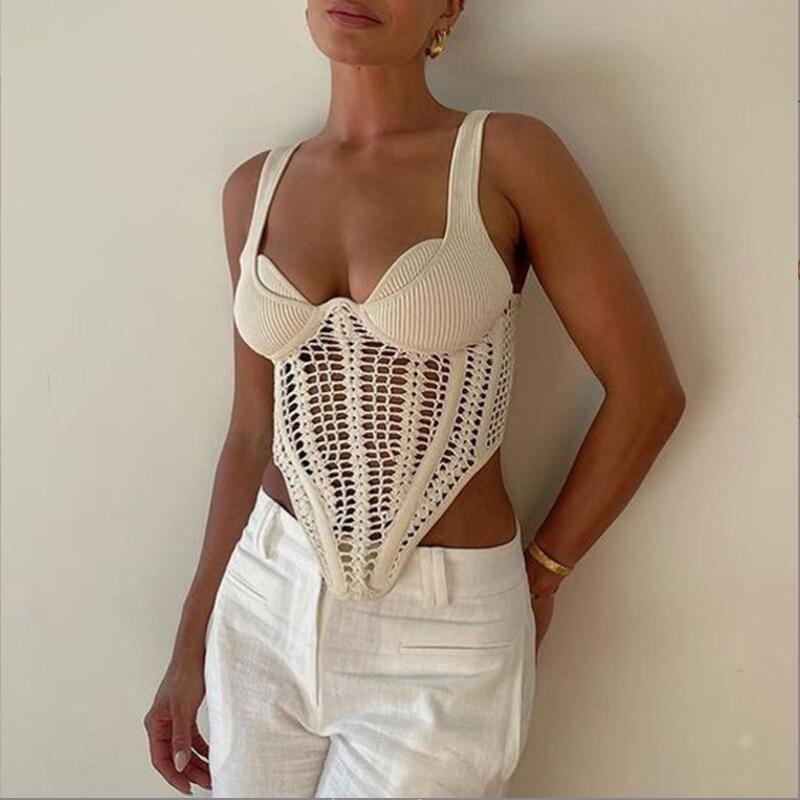 Fashion Sexy Bra Women' Tank Tops Solid Color Sleeveless Knitting Hollow Out Backless Corset Female Fishbone girdle waist Tops w312, Black
Fashion Sexy Bra Women' Tank Tops Solid Color Sleeveless Knitting Hollow Out Backless Corset Female Fishbone girdle waist Tops w312, Black