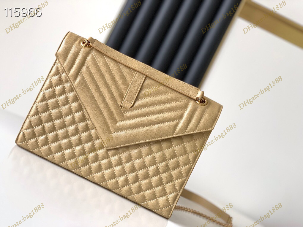 Upgraded chip ENVELOPE large 31CM envelope bags V-shaped diamond caviar handbag designer women's chain shoulder messenger bag medium 24CM, White
Upgraded chip ENVELOPE large 31CM envelope bags V-shaped diamond caviar handbag designer women's chain shoulder messenger bag medium 24CM, White