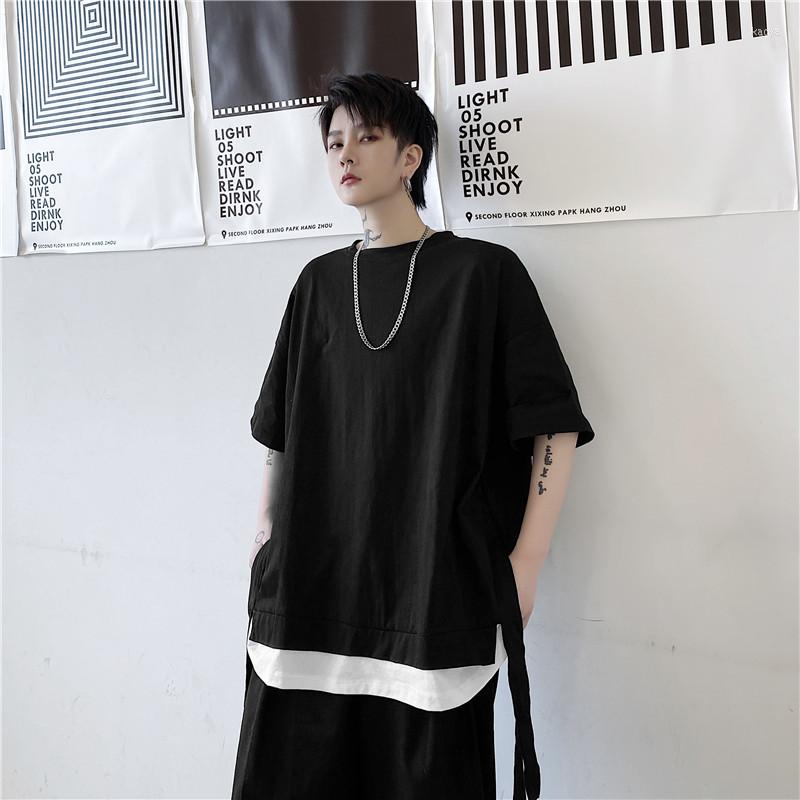 Men's T Shirts Male Women Streetwear Hip Hop Casual Tees Men Black White Splice Ribbon Short Sleeve Loose T-shirt, St12 black
Men's T Shirts Male Women Streetwear Hip Hop Casual Tees Men Black White Splice Ribbon Short Sleeve Loose T-shirt, St12 black