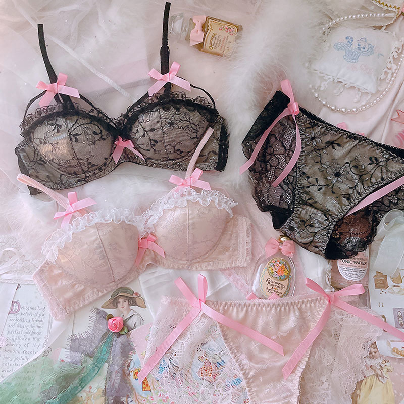 Bras Sets Sexy lingerie brifes princess French retro girl powder pure desire lace underwear thin belt hollow large size bra set 221006, Black
Bras Sets Sexy lingerie brifes princess French retro girl powder pure desire lace underwear thin belt hollow large size bra set 221006, Black