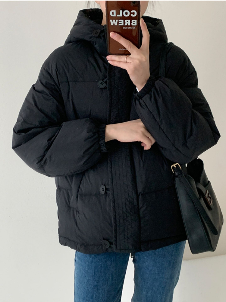 Women's Down Parkas Autumn Winter Down Jacket Women Hooded Short White Duck Down Coat Female Thick Warm Loose Casual Warm Oversized Outwear 22093