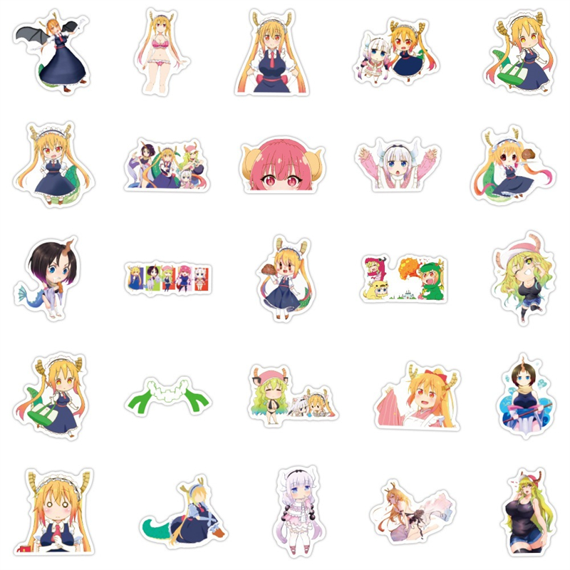 50PCS Anime Miss Kobayashi's Dragon Maid Sticker Graffiti Kids Toy Skateboard car Motorcycle Bicycle Sticker Decals Wholesale