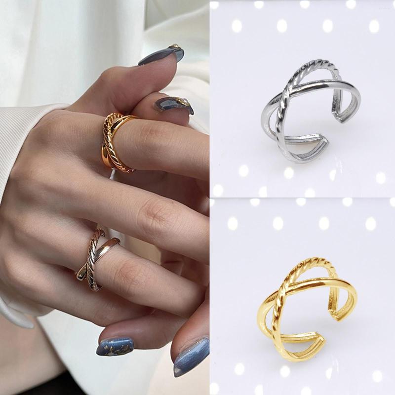 Wedding Rings 2 PCs Stainless Steel Punk Open Adjustable Silver Color Gold Braided Twisted Hollow Women Finger Ring Hand Jewelry
Wedding Rings 2 PCs Stainless Steel Punk Open Adjustable Silver Color Gold Braided Twisted Hollow Women Finger Ring Hand Jewelry