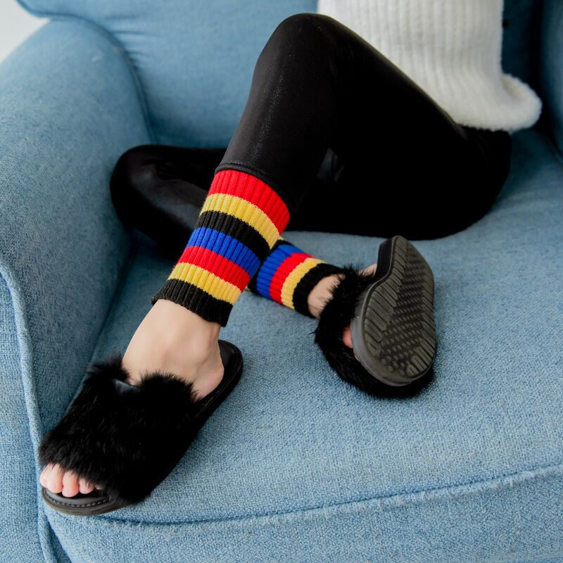 Leggings Tights Kids Warm Fleece Lined For Girls Baby Clothing Velvet Leather Leggins Skinny Rainbow Pants 221006