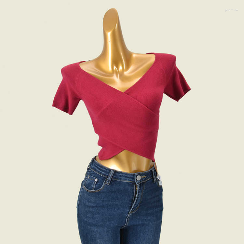Women' T Shirts Harajuku Emperament Cross V-neck Short Crop Top European And American Style Pullover Short-sleeved Sweater T-shirt, Red
Women' T Shirts Harajuku Emperament Cross V-neck Short Crop Top European And American Style Pullover Short-sleeved Sweater T-shirt, Red