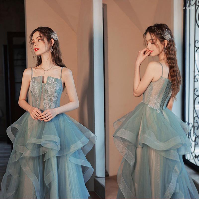 Party Dresses Green Spaghetti Strap Prom Dress Sexy Tulle Illusion Sweetheart Elegant Appliques Tiered Princess Banquet Gonws
Party Dresses Green Spaghetti Strap Prom Dress Sexy Tulle Illusion Sweetheart Elegant Appliques Tiered Princess Banquet Gonws
