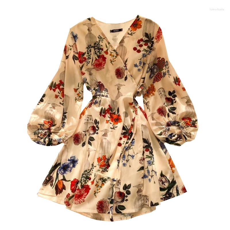 Casual Dresses 2022 Spring Autumn Women's Vintage Print Dress Lantern Sleeve Chic One Piece Lacing Short A-line ML729, Multi
Casual Dresses 2022 Spring Autumn Women's Vintage Print Dress Lantern Sleeve Chic One Piece Lacing Short A-line ML729, Multi