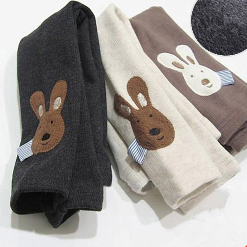 Leggings Tights Winter Warm 2 3 4 5 6 8 10 Years Children Cute Color Cartoon Patchwork Plus Velvet Thickening For Kids Baby Girls 221006