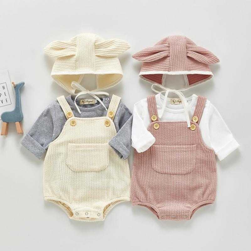 Rompers 2 Pieces Set Baby Boy Bodysuit Girls Clothing Set 2021 Spring New Baby Cotton Jumpsuit Hats Toddler Baby Boys Girls Outfits J220922, 211h03beige
Rompers 2 Pieces Set Baby Boy Bodysuit Girls Clothing Set 2021 Spring New Baby Cotton Jumpsuit Hats Toddler Baby Boys Girls Outfits J220922, 211h03beige