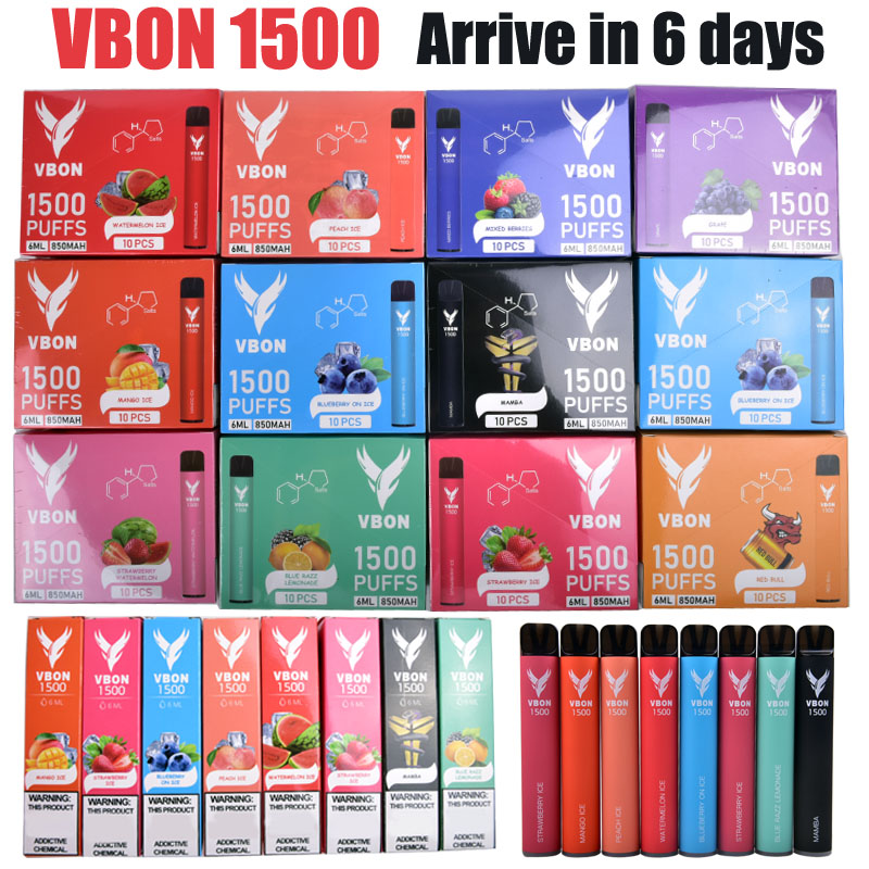 Disposable Vape e cigarette 0% VBON 1500 Puffs Disposable E-cigarettes Pen Device Stick Kit 6ml 850 mah
Disposable Vape e cigarette 0% VBON 1500 Puffs Disposable E-cigarettes Pen Device Stick Kit 6ml 850 mah