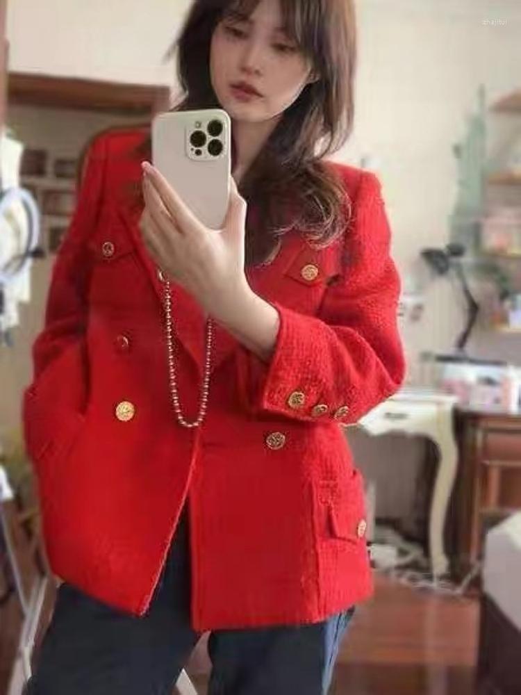 Women' Jackets Women' Autumn Fashion Women Red Double Breasted Tweed Jacket Coat For Ladies Gdnz 6.26Women
Women' Jackets Women' Autumn Fashion Women Red Double Breasted Tweed Jacket Coat For Ladies Gdnz 6.26Women