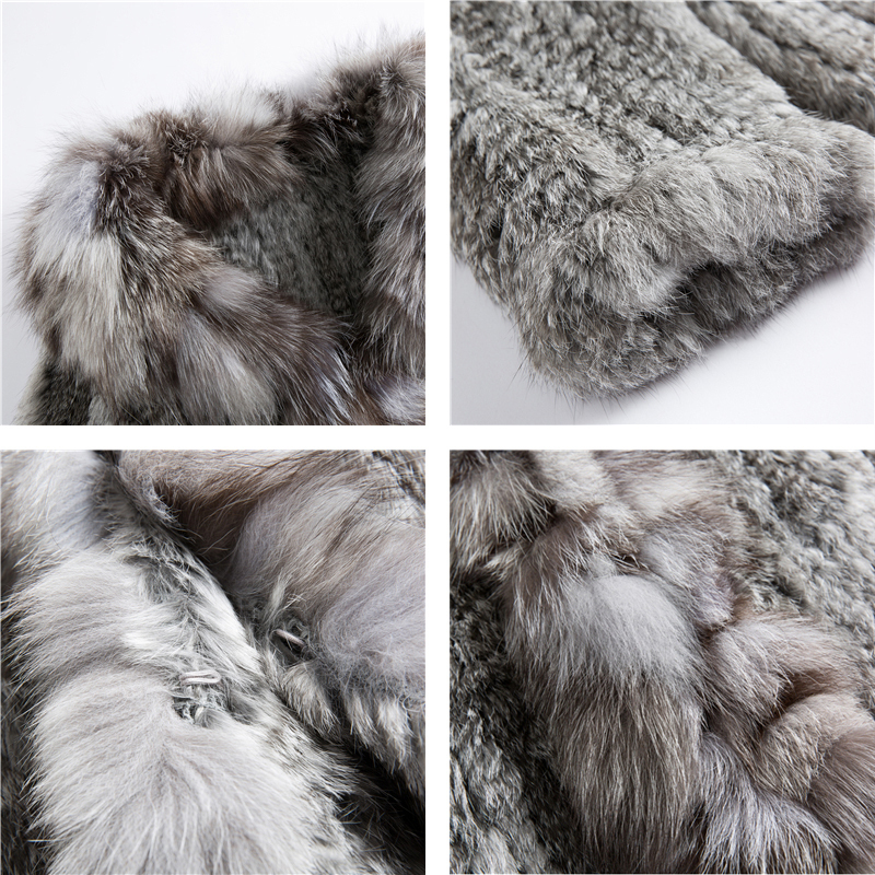 Womens Fur Faux CT903 Pudi Autumn Women Genuine Rabbit Coat With Real Collar Lady Casual Winter Jacket Trench 220930