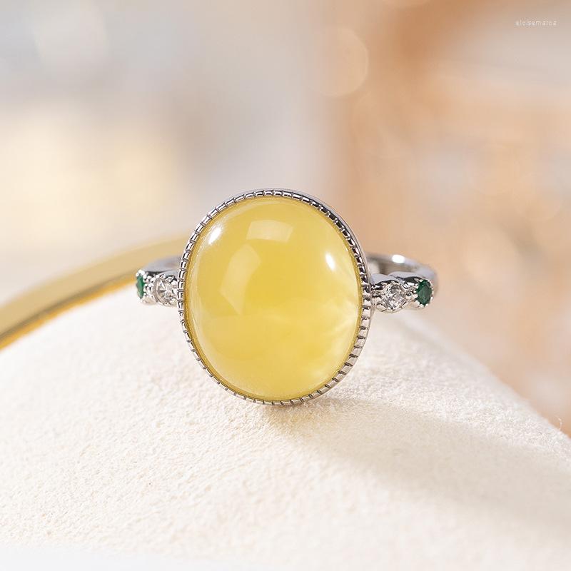 Cluster Rings Natural 925 Sterling Silver Inlaid Oval Amber Simple Retro Temperament Resizable Women
Cluster Rings Natural 925 Sterling Silver Inlaid Oval Amber Simple Retro Temperament Resizable Women