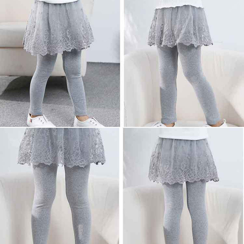 Leggings Tights Cotton Baby Girls Lace Princess Skirt pants Spring Autumn Children Slim Skirt Trousers for 2 7 Years Kids Clothes 221006